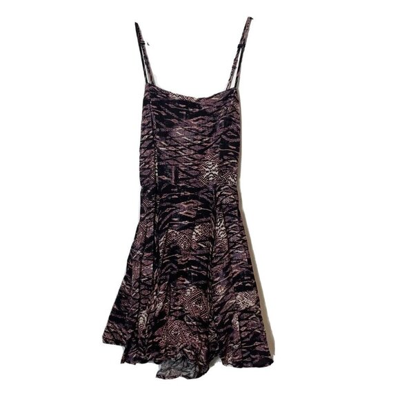Free People Spaghetti Strap A-Line Mini Dress Purple S Zip Backless Lined Boho - Picture 1 of 7